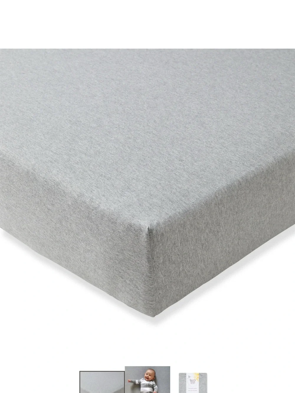 Burt's Bees Baby: Organic Cotton Fitted Crib Sheet (heather grey)
